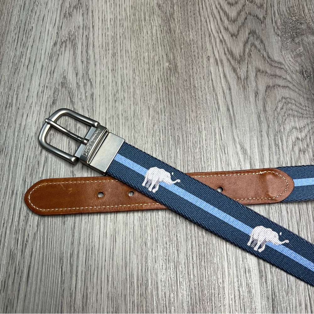 Doc Murphy‎ Reversable Mens Belt Republican Elephant American Flag Brown Leather